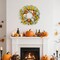 Fall Wreaths for Front Door, 22-24” Seasonal Wreath Decorations with Pumpkins/Berries(Flockingleave)4"D x 22"W x 22"H